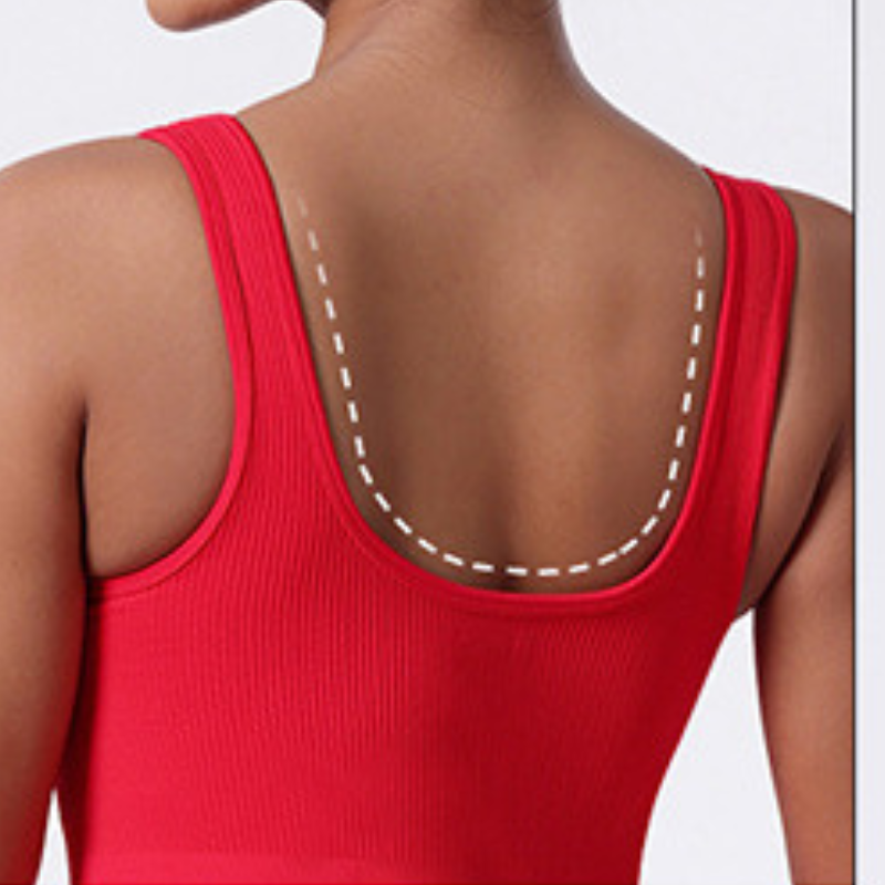 V-neck backless ribbed wide leg double strap yoga jumpsuit