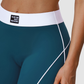 Wholesale color-block leggings with contrasting waistband