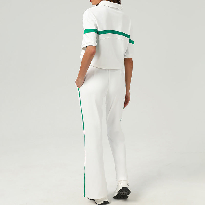 Loose Cropped T-shirt + Straight Leg Pants 2-Piece Set