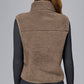 Stand collar plus velvet sleeveless zipper sports vest