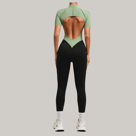 Wholesale Color matching backless half zipper | Wonderxfans bulk activewear