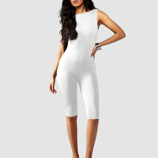 Wholesale Naked-Feel Open-Back Yoga Jumpsuit with Built-In Bra – Sculpting Full-Length Activewear