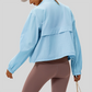 Women's Outdoor Windbreaker Loose Casual Yoga Jacket with Stand Collar