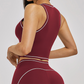 Wholesale contrasting sleeveless fitness yoga tops