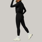 Long sleeve+leggings+ velvet full zipper sports vest jacket 3-Piece Set