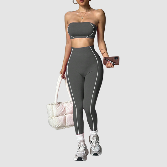Wholesale Color-Blocked Women's Sports Yoga Set | Wonderxfans bulk activewear