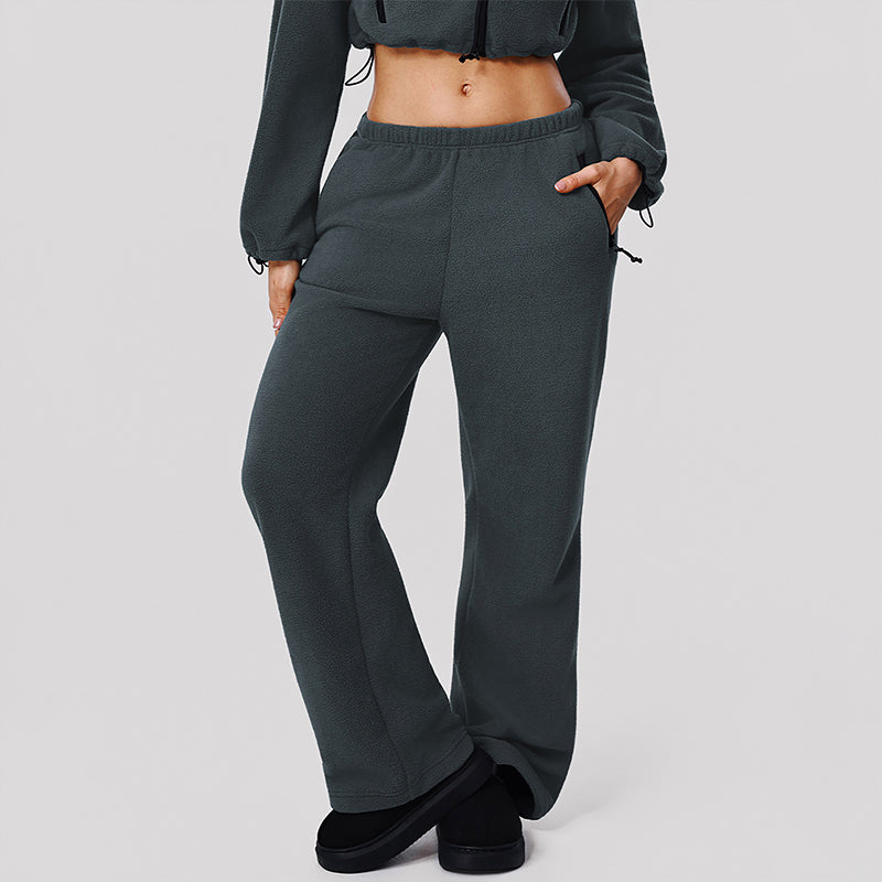 Wholesale fleece wide-leg sweatpants