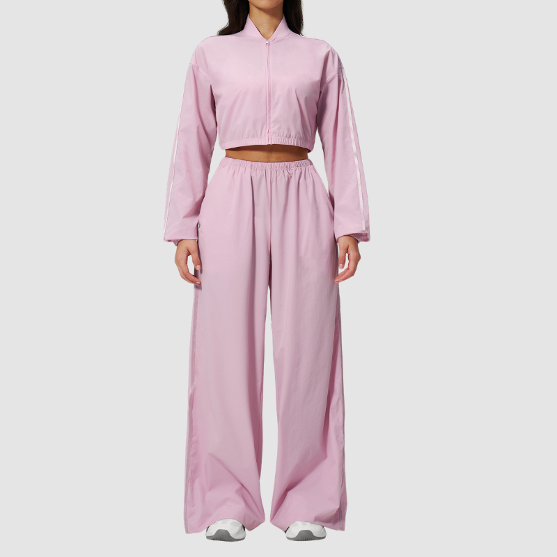 Wholesale Women's UPF50+ Sun-Protection Cropped Jacket & Jogger Pants Set – Quick-Dry 2-Piece Outdoor Set