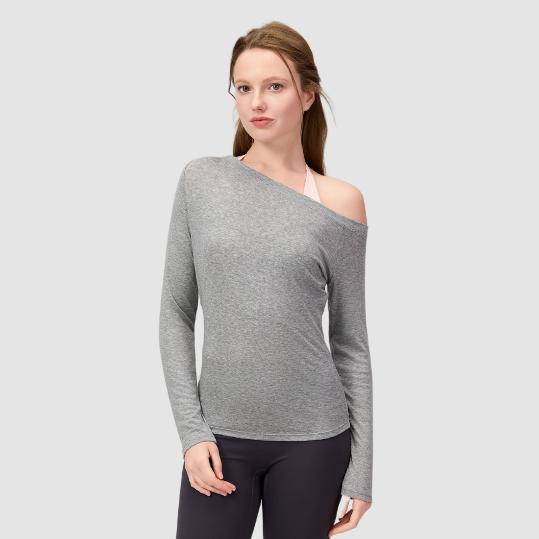 Wholesale Women's Lyocell Off-Shoulder Long-Sleeve Yoga Top