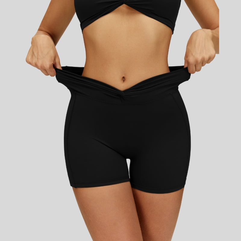 Pleated waistband sport shorts