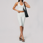 Wholesale Women's Deep V high-elastic polka-dot vest + high-waisted Capri Shorts Set
