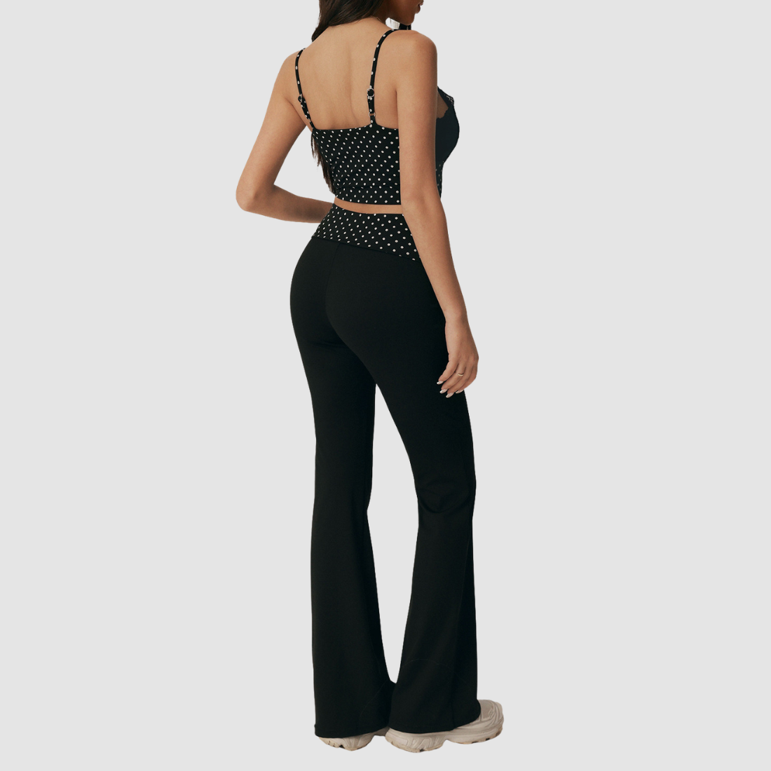 Wholesale Women's Quick-Dry Padded Cami & Striped Wide-Leg Yoga Pants Set
