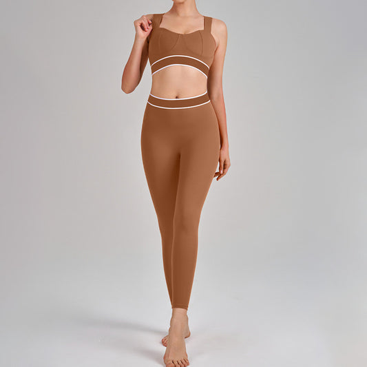 Wholesale Color-Blocked Sports Bra + High-Waisted | Wonderxfans bulk activewear