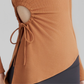 Wholesale Women's Ruched Drawstring Long-Sleeve Yoga Top – Slim Fit Activewear