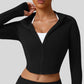 Slim fit cropped long-sleeved yoga jacket