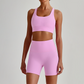 Wholesale Women's Quick-Dry Naked Feel Vest+Fitted Biker Shorts Yoga Set