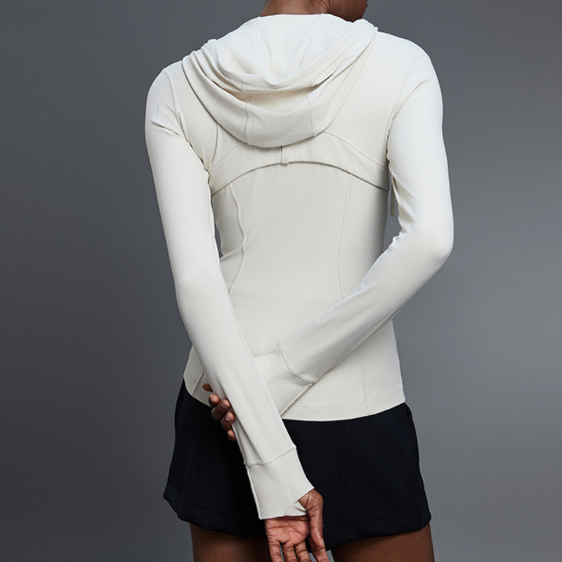 Women's yoga hooded cardigan long sleeve sports jacket