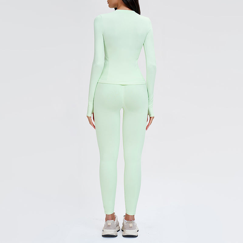 Wholesale solid color long-sleeved top + leggings