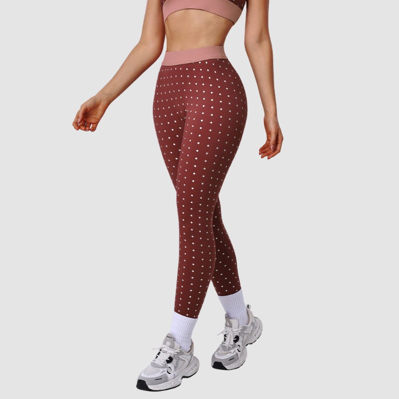 Wholesale polka dot print patchwork leggings
