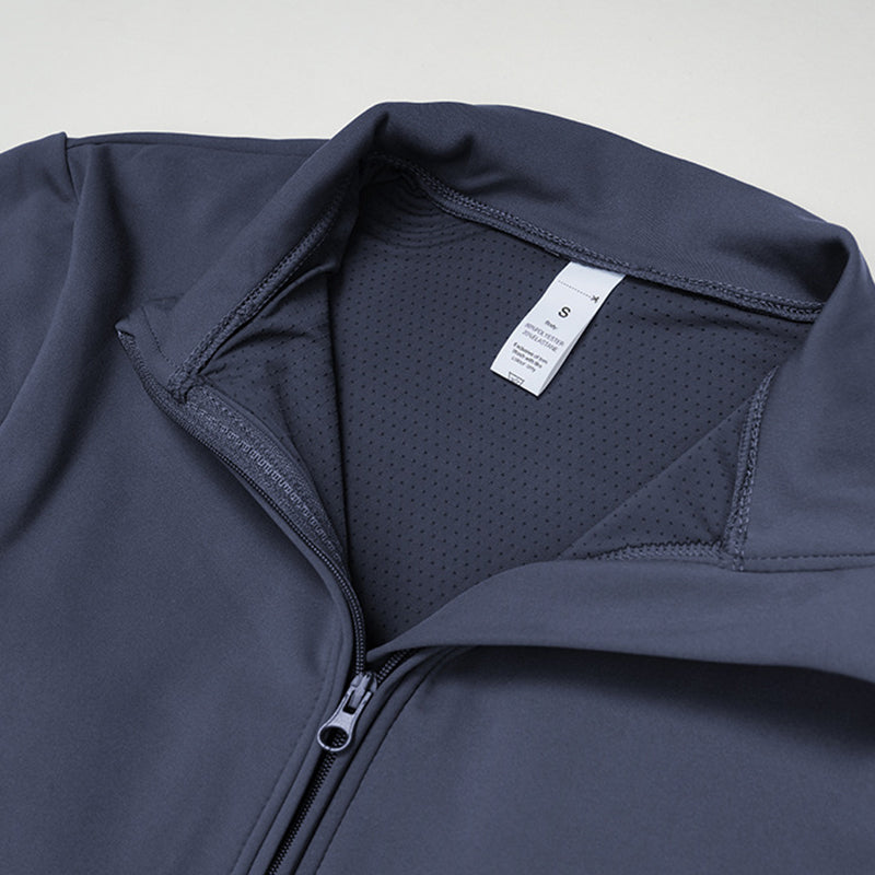 Long-sleeved stand-up collar slim-fit sports jumpsuit