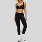 Beautiful Backless Sports Bra+High-waisted contrasting color leggings 2-piece set
