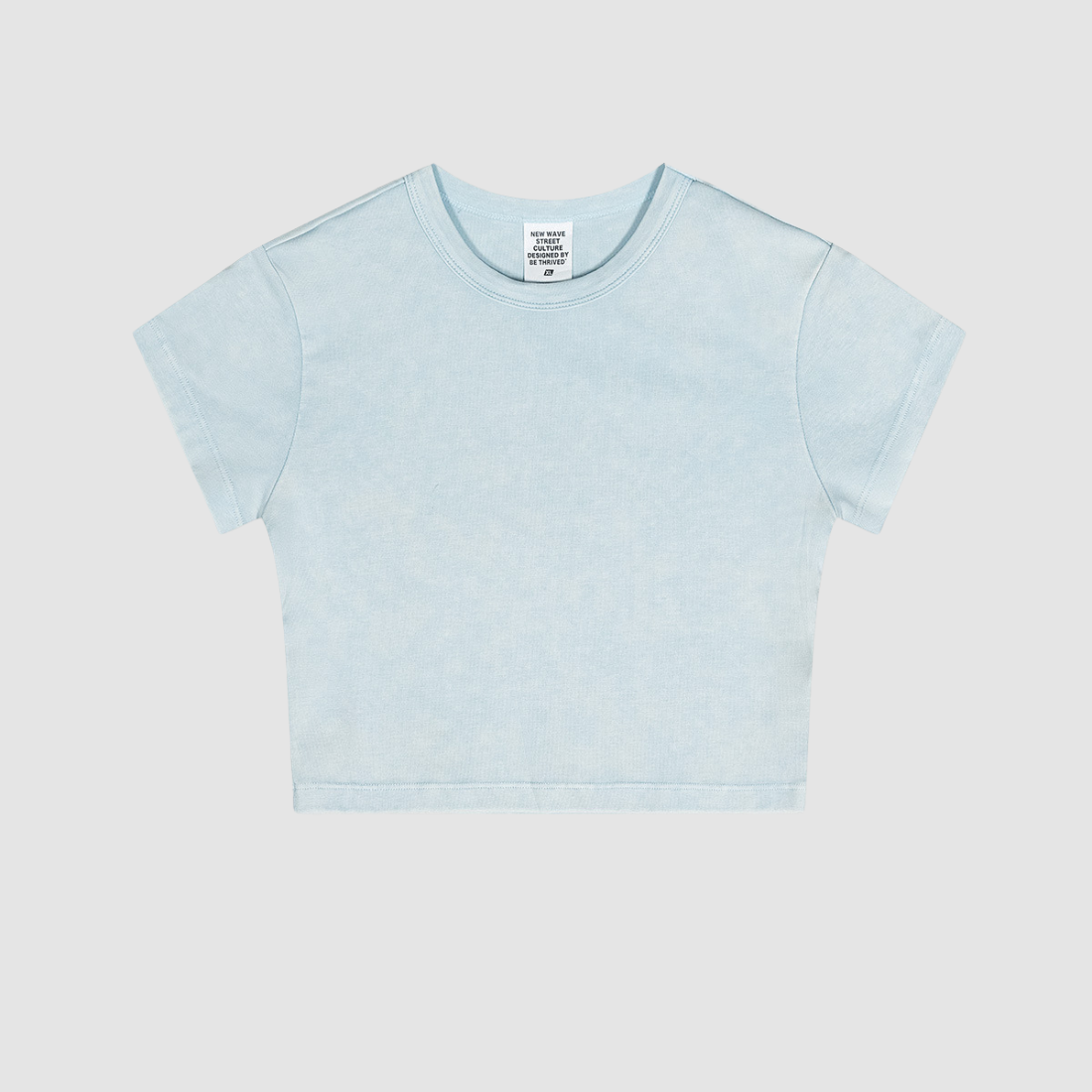 Wholesale Cropped Cotton-Spandex Tee – Vintage Streetwear Short Sleeve