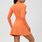 Wholesale Women's Long Sleeve V-Neck Tennis Dress – Quick-Dry Slim Fit Athletic Dress