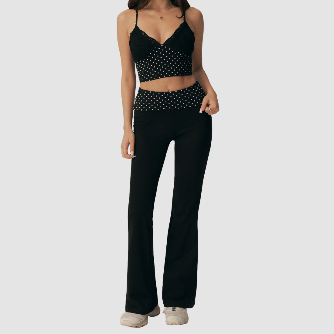 Wholesale Women's Quick-Dry Padded Cami & Striped Wide-Leg Yoga Pants Set