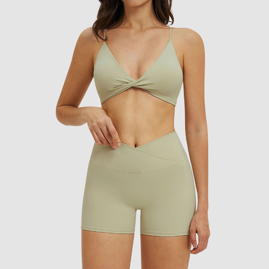 Wholesale thin-strap sports bra + shorts | Wonderxfans bulk activewear