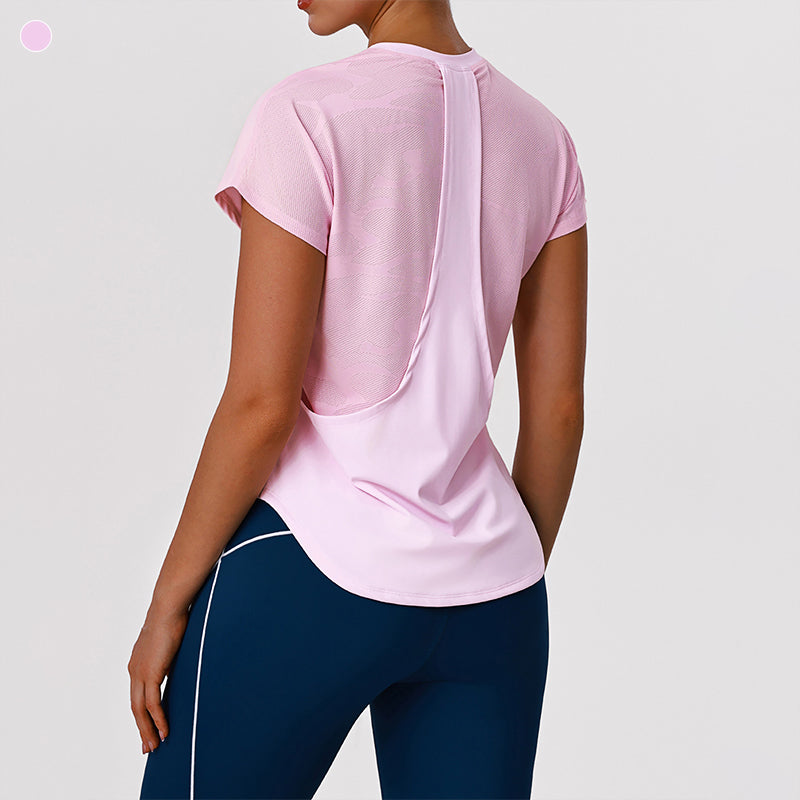 Wholesale breathable patterned athletic top T-shirt