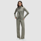 Wholesale Women's Activewear – Stand Collar Jacket+Straight-Leg Pants Set