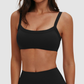 Wholesale Brushed Double-Strap Sports Bra – Open-Back Seam-Detail Yoga Bra with Chest Pad