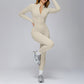 Long-sleeved stand-up collar slim-fit sports jumpsuit