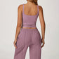 Slimming U-Neck Tank Top + Straight Leg Sweatpants 2 Piece Set