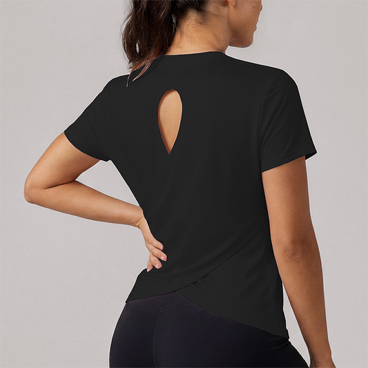Wholesale Women's short sleeve tee quick dry running gym top