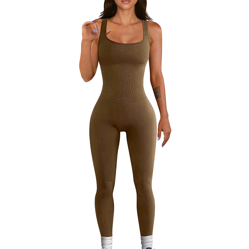 Women's single-layer long pants yoga jumpsuit
