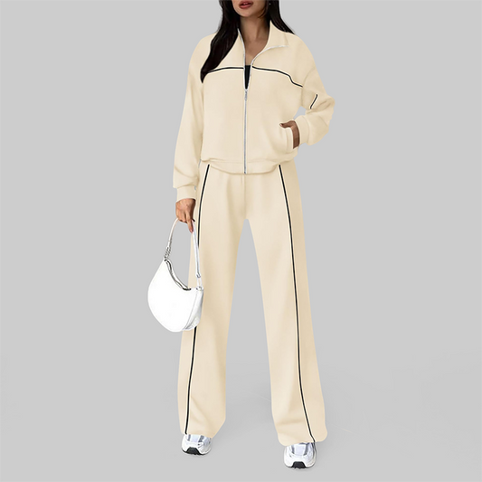 Wholesale Women's Zip-Up Long Sleeve Hoodie & Jogger Pants Tracksuit Set