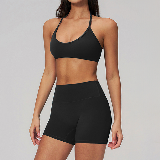 Wholesale Naked-Feel Seamless Sports Bra & High-Waist Leggings Set – Quick-Dry Yoga 2-Piece