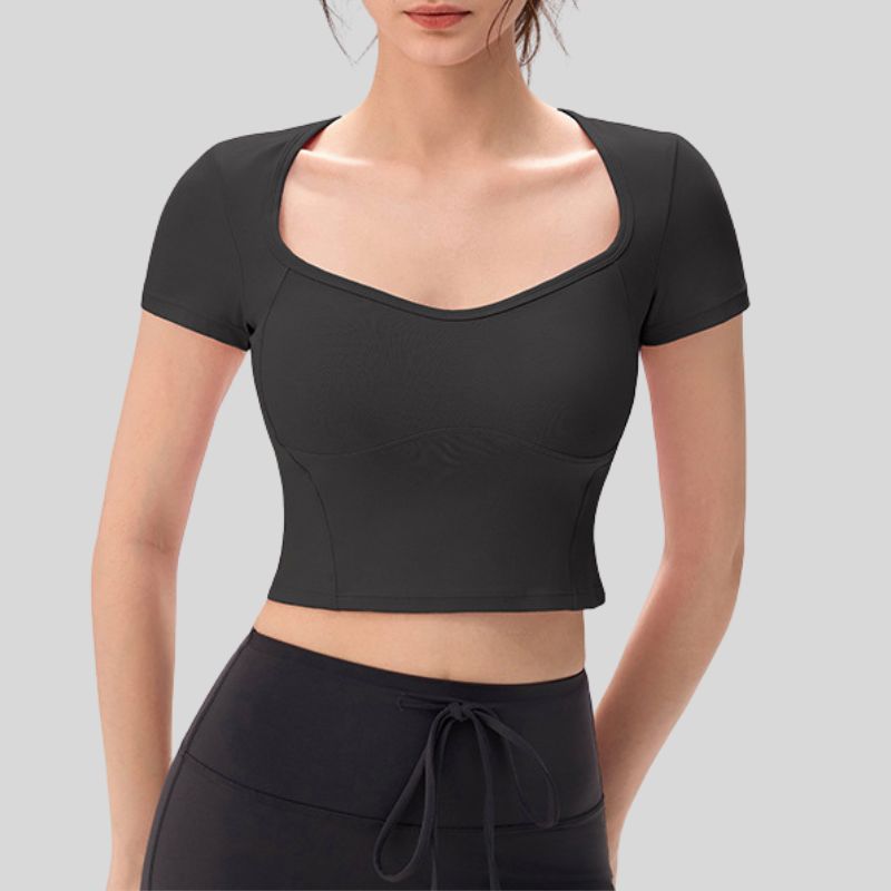 Wholesale women's yoga t-shirt with pads | Wonderxfans bulk activewear