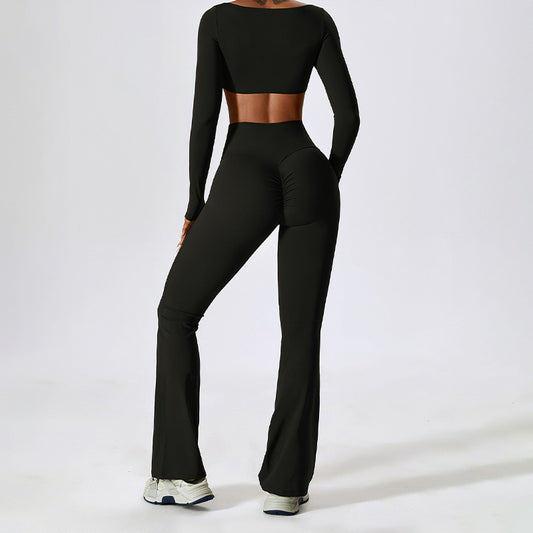 Wholesale Solid color yoga fitness long | Wonderxfans bulk activewear
