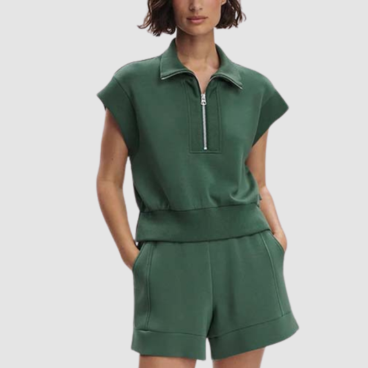 Wholesale short sleeved sweatshirt+loose shorts 2-piece | Wonderxfans bulk activewear