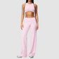 Wholesale Women's Sports Bra and Wide-Leg Pants Set – Brushed Fabric Yoga Set