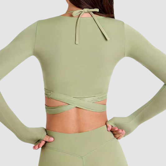 Wholesale Cross Deep V Neck Cropped | Wonderxfans bulk activewear