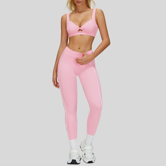 Wholesale Beautiful Backless Sports Bra+High-waisted contrasting | Wonderxfans bulk activewear