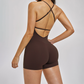 Wholesale women's one piece contrasting suspender sports jumpsuit