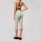 Wholesale Women's High-Impact Sports Bra & Capri Pants Yoga Set with Chest Pad