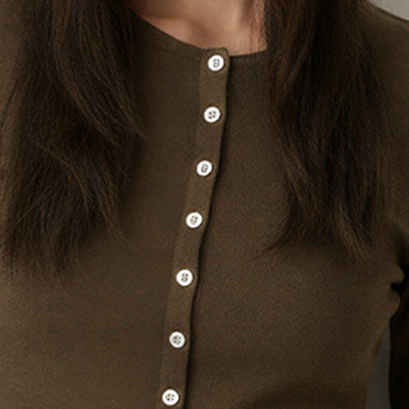 Long-sleeved T-shirt with waist slim