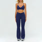 Removable bra pads + High-waisted flared pants 2-piece set