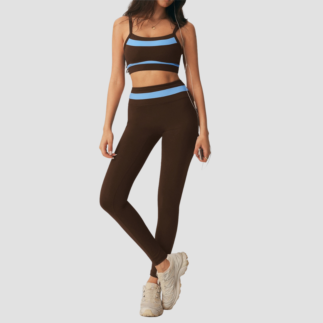 Wholesale Women's Padded Cami Bra +Hip-lift Cropped Pants Yoga Set
