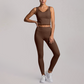 Wholesale Women's fake two-piece tank top & High-Waist Leggings Set - Naked Feel Yoga Gym Activewear